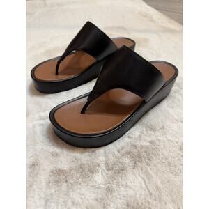 Aerosoles Womens DELIA Black Thong Sandals 9.5 Medium (B,M)